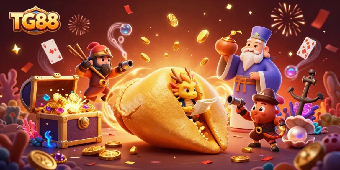 Experience thrilling gaming action with TG88's vibrant 3D casino illustration showcasing unique characters and rich elements.
