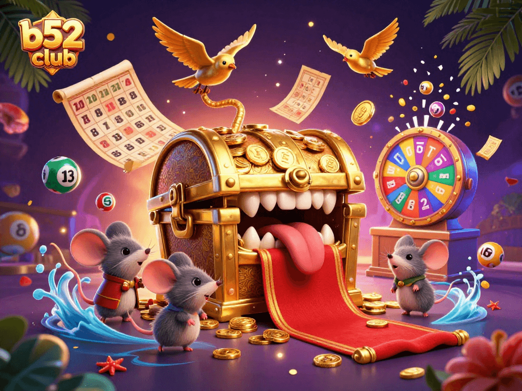 Engage with b52club's thrilling lottery scene, featuring colorful elements and dynamic energy.
