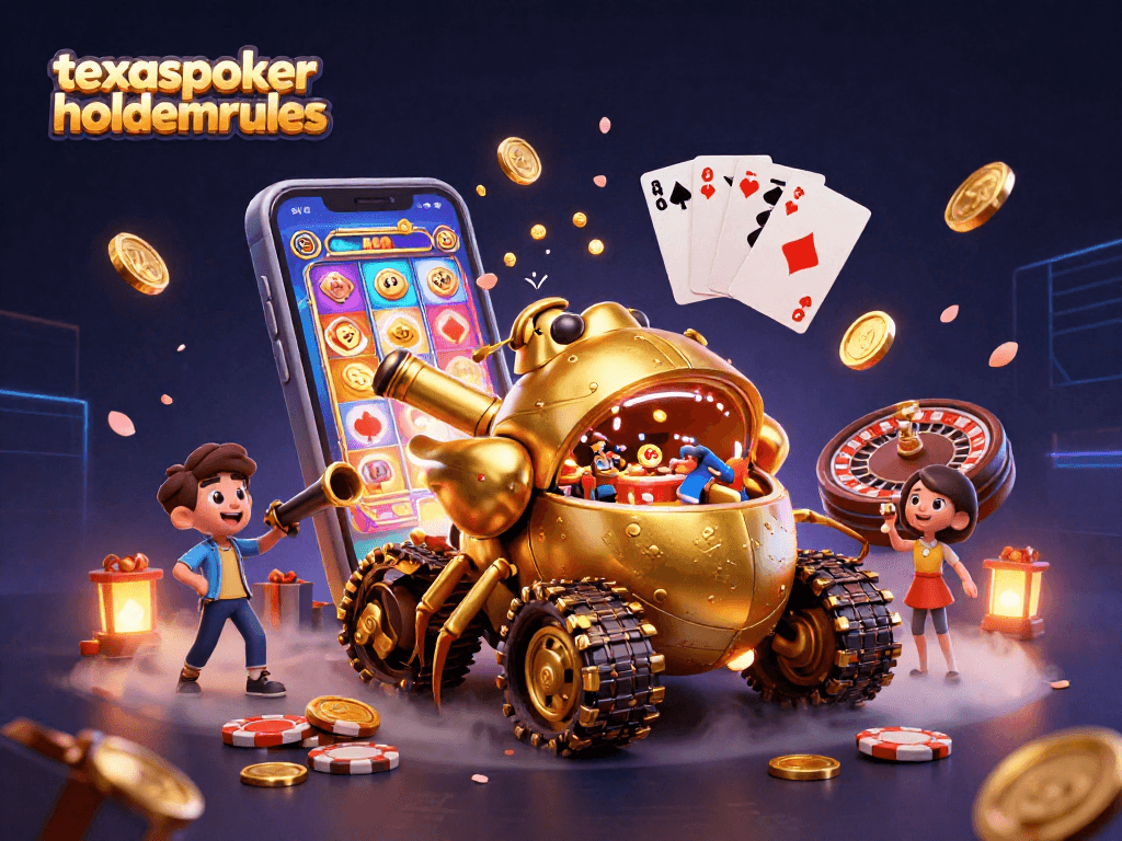 Experience the thrill of texaspokerholdemrules with an animated casino scene filled with vibrant details.