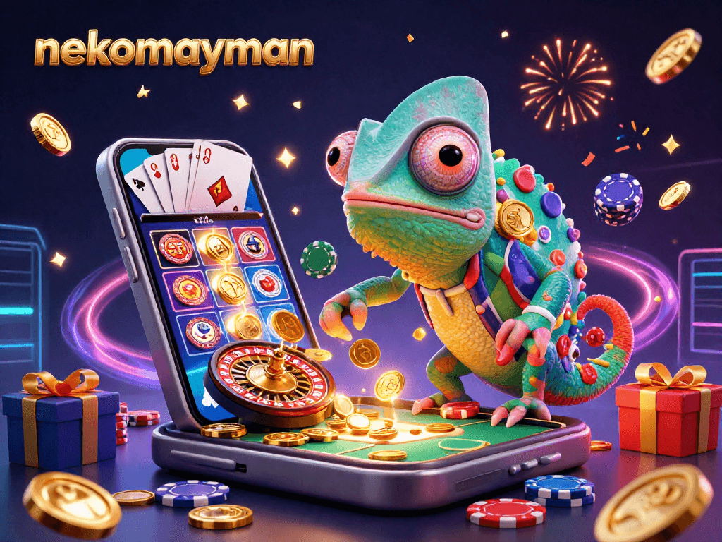 Neko May Mắn players win with a vibrant slot game experience, featuring golden coins and colorful game graphics.