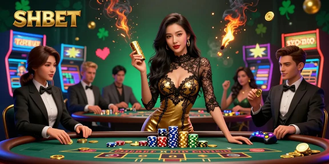 Experience high-stakes gameplay at the SHBET VIP baccarat table, surrounded by elite players.