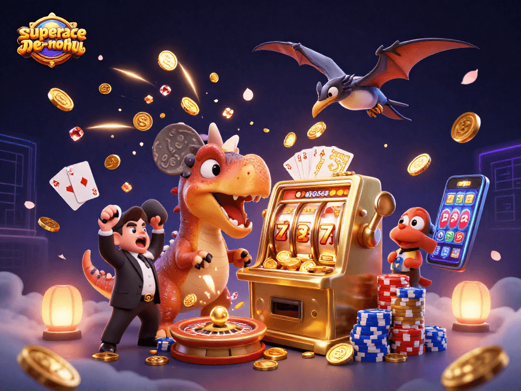 Experience the excitement of superace-nohu as a dinosaur triggers a jackpot at the casino.