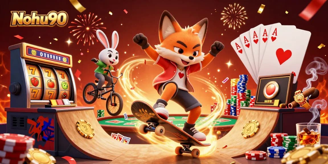 Nohu90 offers thrilling slot game action with vibrant 3D characters and casino-themed elements for an engaging experience.