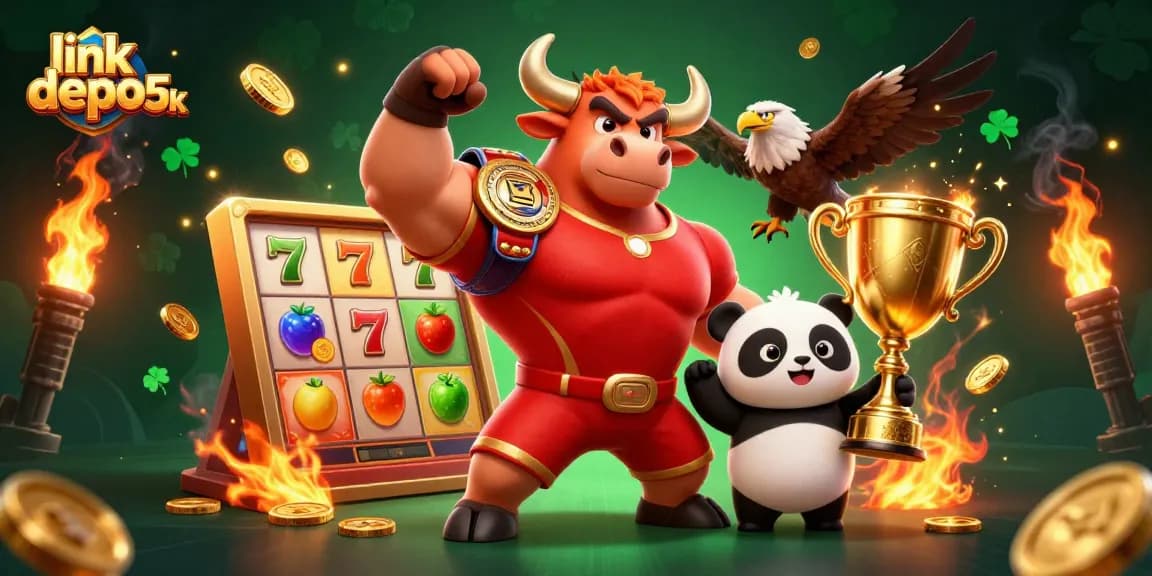 Spin exciting slots and hit jackpots at link depo 5k with vibrant 3D characters and gaming elements.