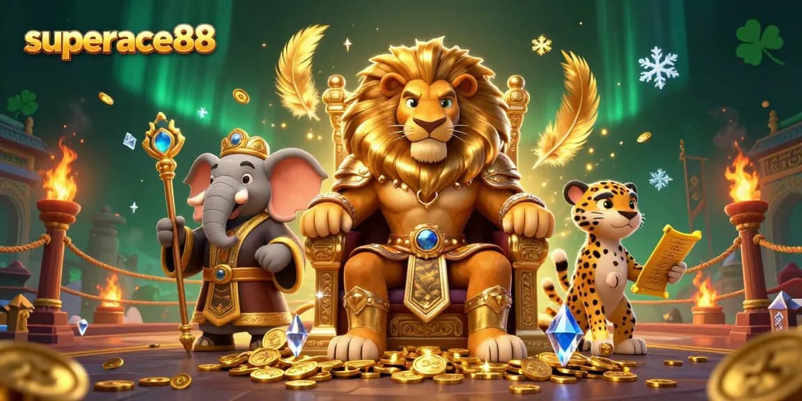 Experience thrilling gaming action with superace88 at this vibrant casino illustration.