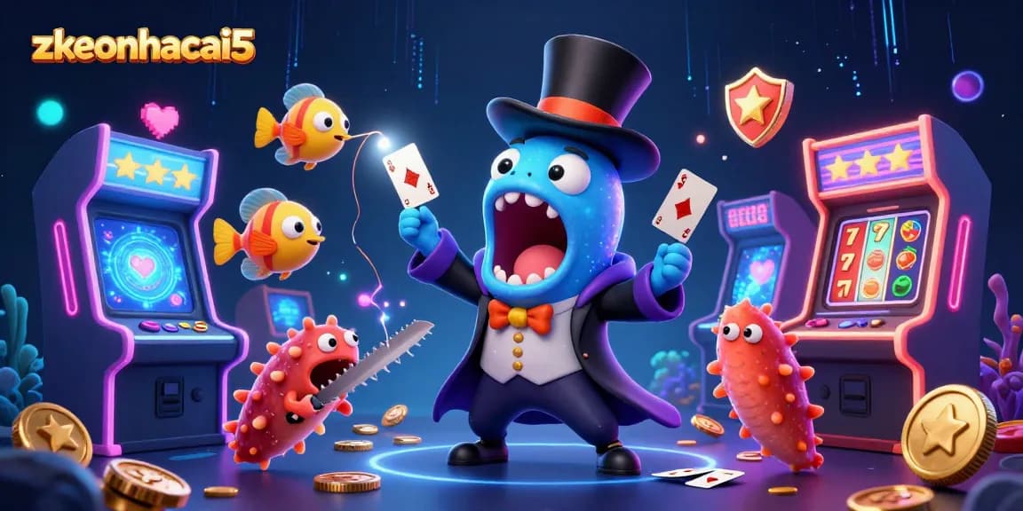 Engage with zkeonhacai5's vibrant 3D underwater casino magic scene featuring expert card tricks.