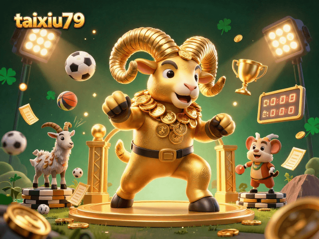 Experience thrilling gameplay with taixiu79's golden ram charging through rich sports elements for unforgettable bets.
