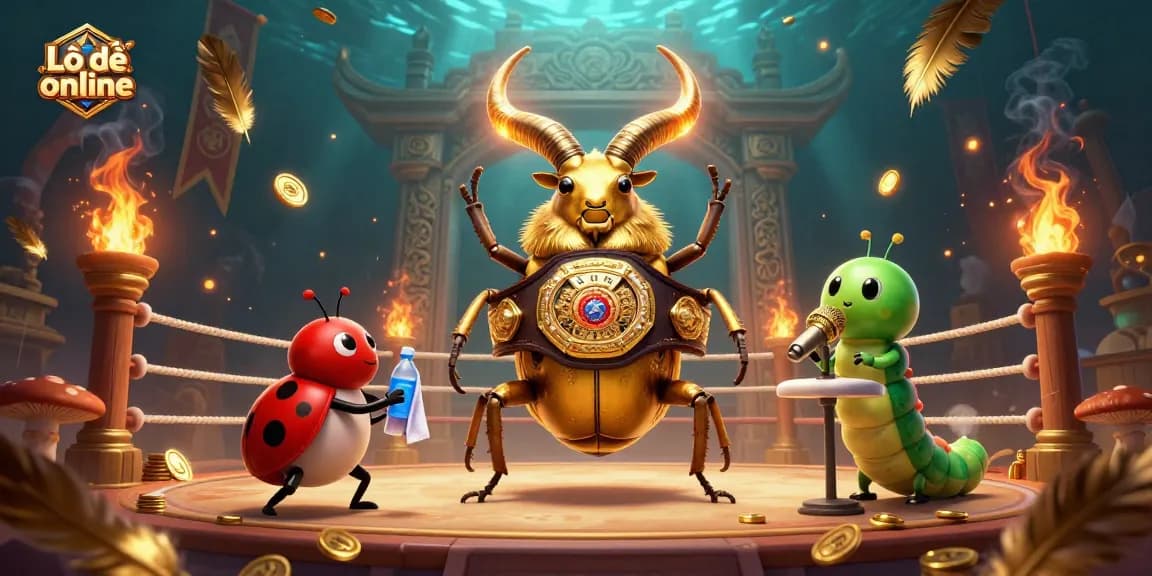Engage with Lô đề online through this vibrant illustration showcasing a dynamic gambling arena with golden themes.