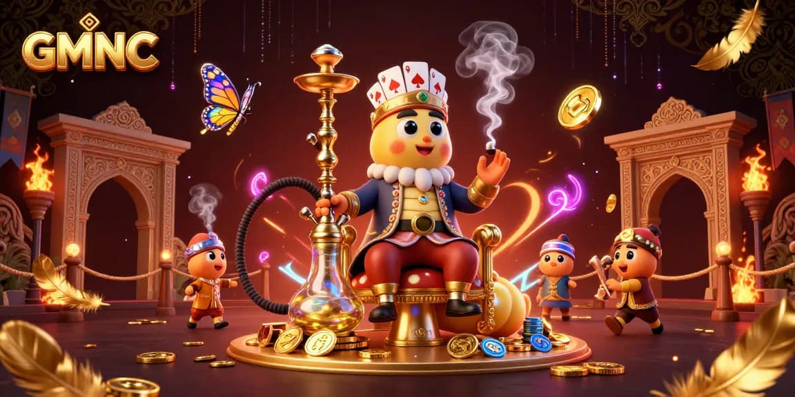 Engage with GMNC's vibrant casino world featuring enchanting characters in a lavish setting.