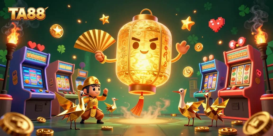 Join the excitement at TA88 casino with vibrant gaming characters and dynamic casino elements.