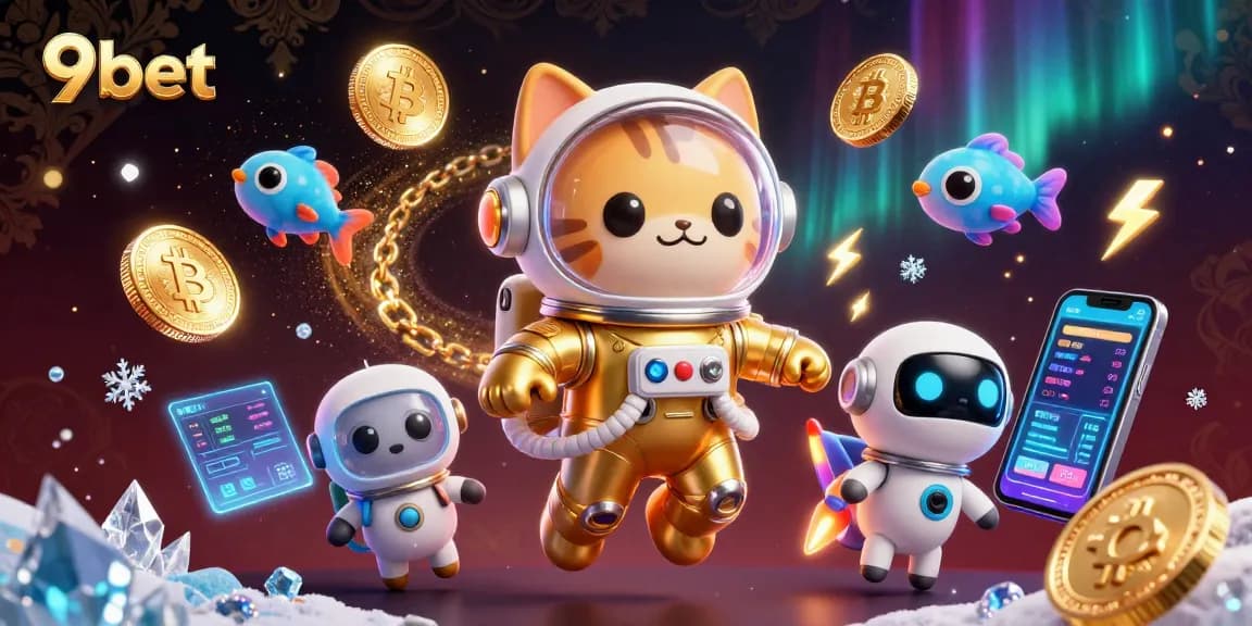 Experience the thrill of 9bet with vibrant space-themed casino gaming illustration.