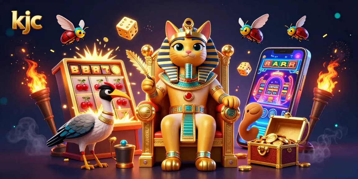KJC engages players with thrilling casino adventures featuring rich slot machine visuals and dynamic characters.