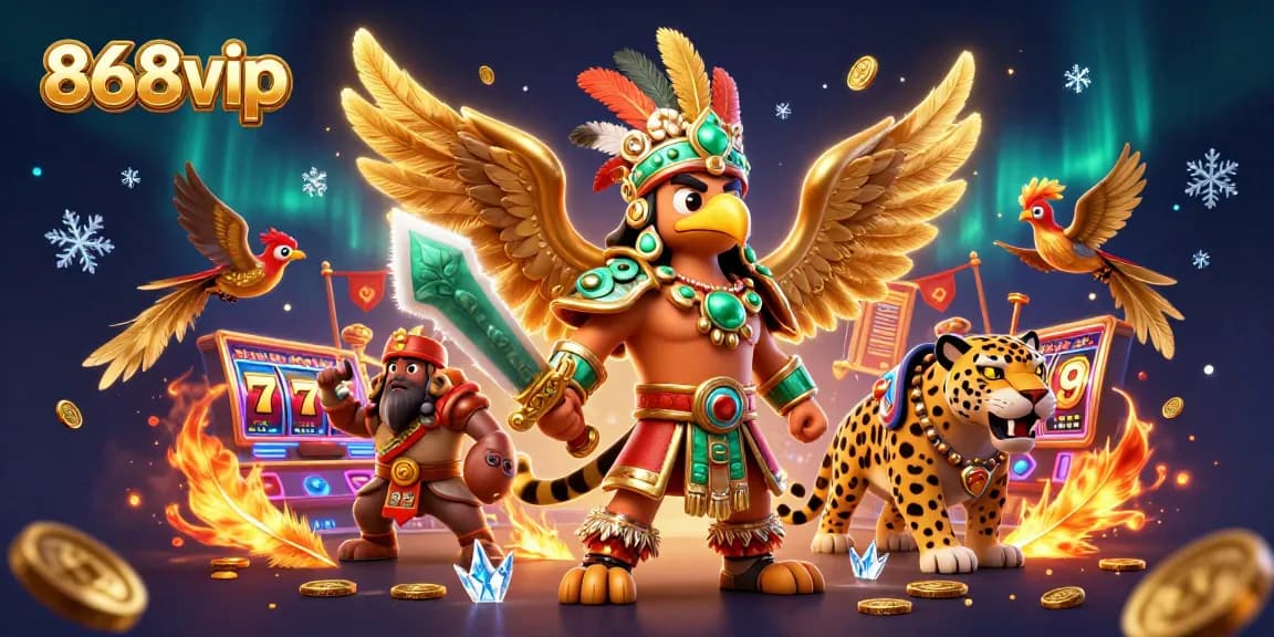 Experience thrilling action with 868vip slot games and Aztec warriors in dynamic 3D visuals.