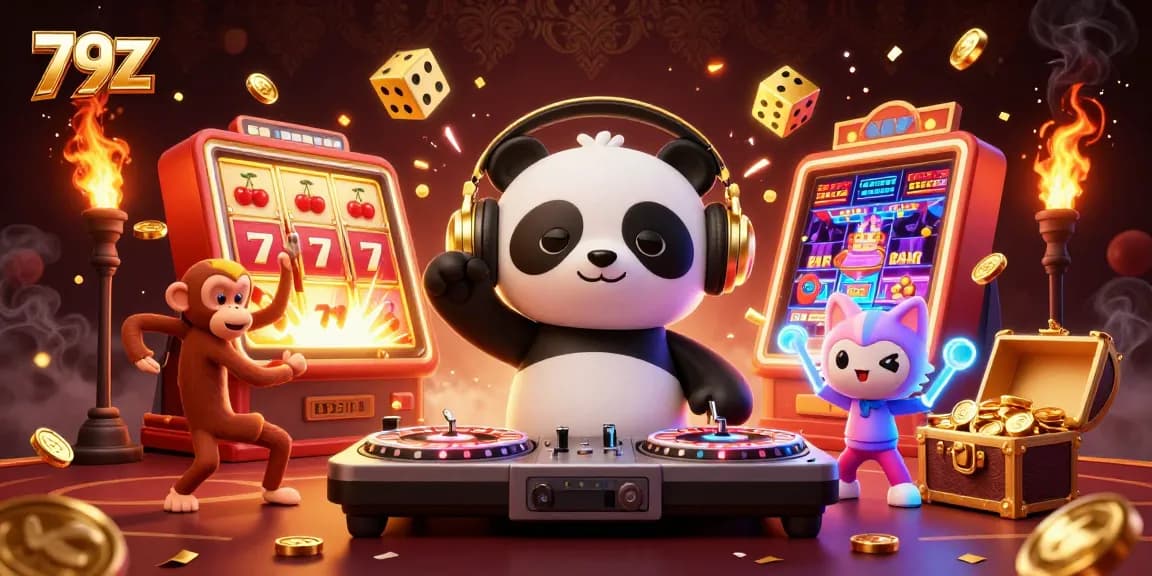 Spinning jackpots and fun with 79Z in a vibrant, animated casino scene.