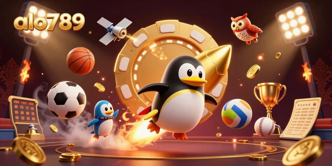 Experience the excitement of betting with alo789 in a vibrant 3D casino-themed illustration.