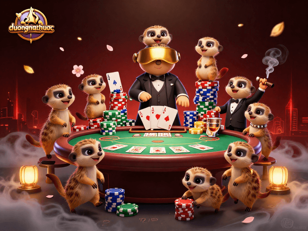 Experience duongmatchuoc with meerkats orchestrating a vibrant casino scene filled with dynamic gaming elements.