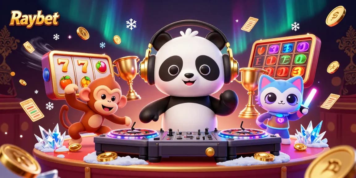 Engage with Raybet's exciting slots and jackpots in an immersive 3D casino scene.