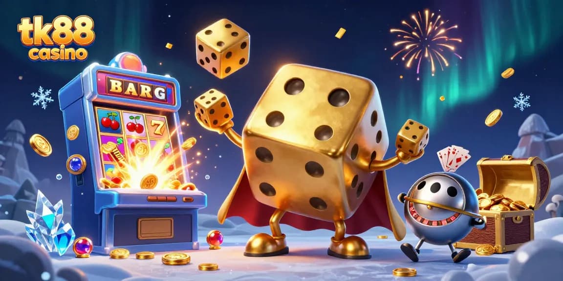 Experience the excitement of tk88 casino with a dynamic 3D illustration of winning moments.