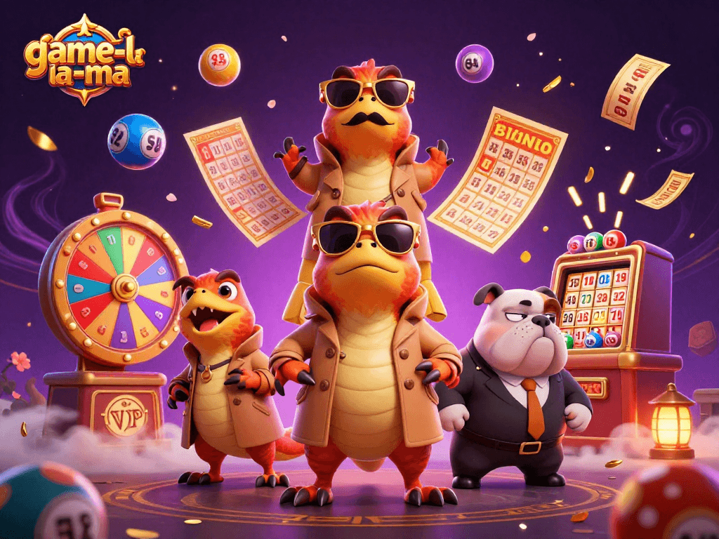 Engage with game-la-ma through a vibrant VIP casino scene of raptors in a trench coat.