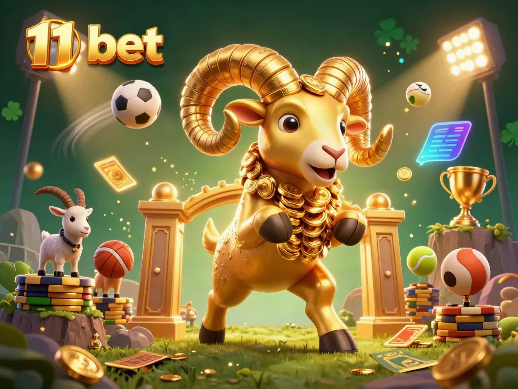 Experience thrilling sports betting action with 11 bet amidst a vibrant cash-filled digital arena.