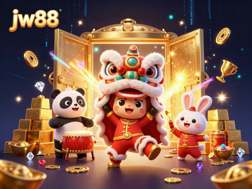 Win big at jw88 with this vibrant casino-themed illustration featuring dynamic characters.