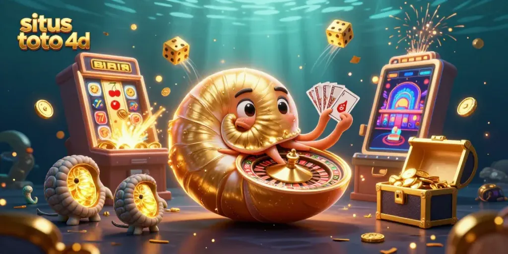 Experience the thrill of situs toto 4d with a vibrant, jackpot-laden casino scene and characters in action.
