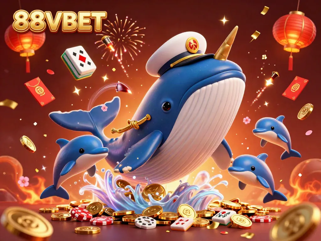 Experience the thrill of winning at 88VBET with vibrant casino graphics and playful characters.