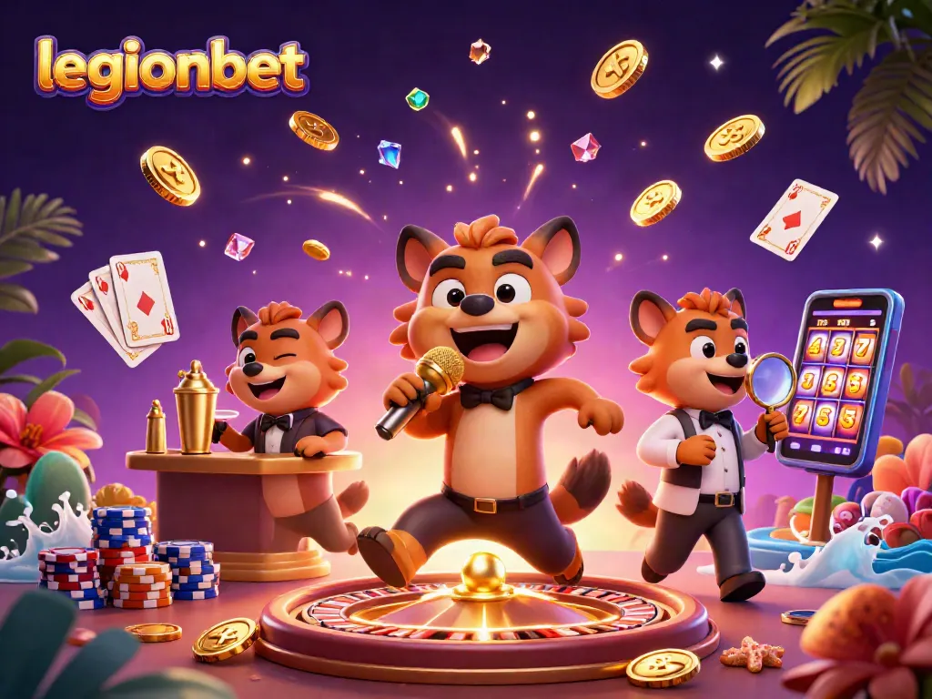 Experience winning thrills at legionbet casino, where fun 3D hyenas entertain in a vibrant gaming scene.