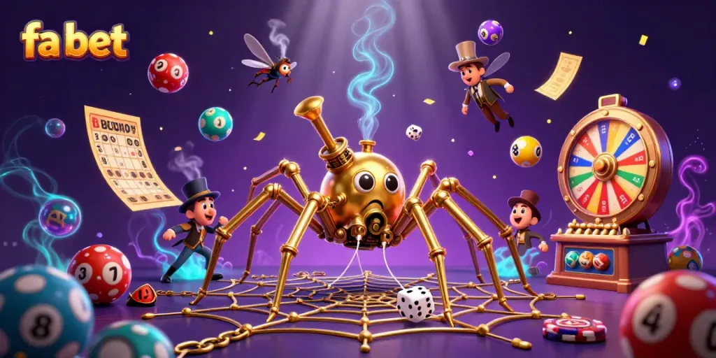 Spin and win with fa bet in this vibrant casino-themed illustration of thrilling games.