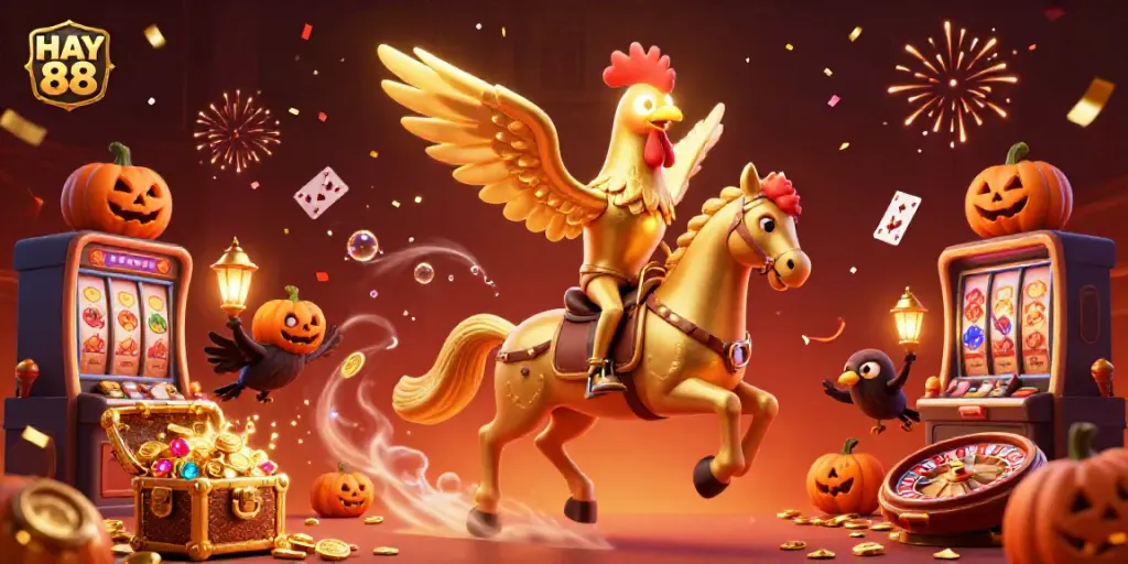 Experience thrilling gaming moments at HAY 88 with vibrant casino graphics and exciting action.