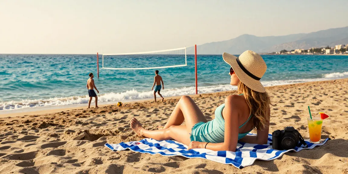 Enjoying Antalya weather in June with beach activities and sunshine.