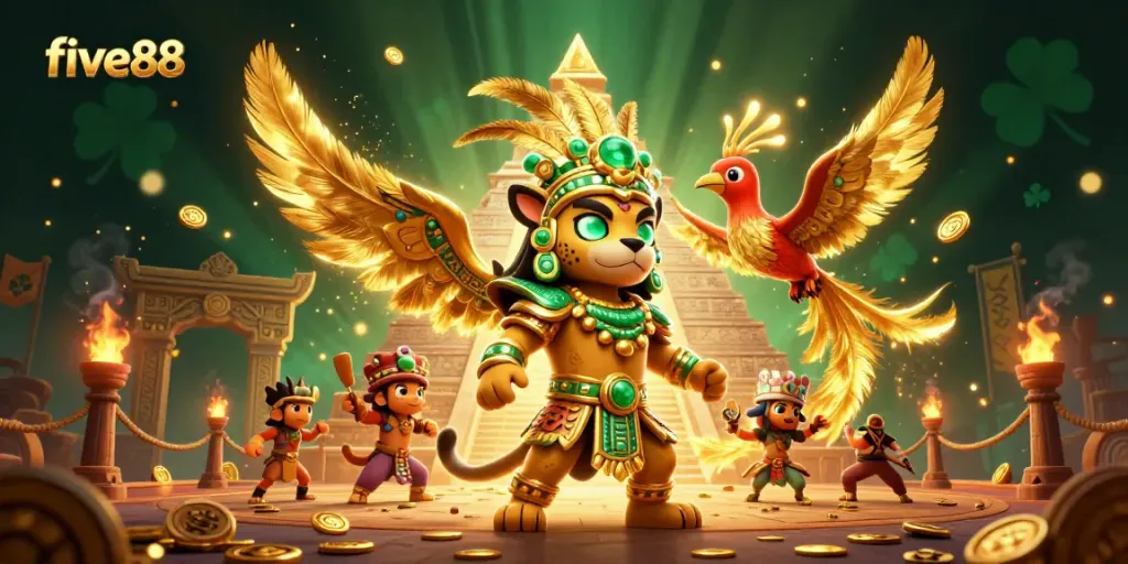 Bet big at five88 with thrilling golden casino elements and dynamic Mayan characters.