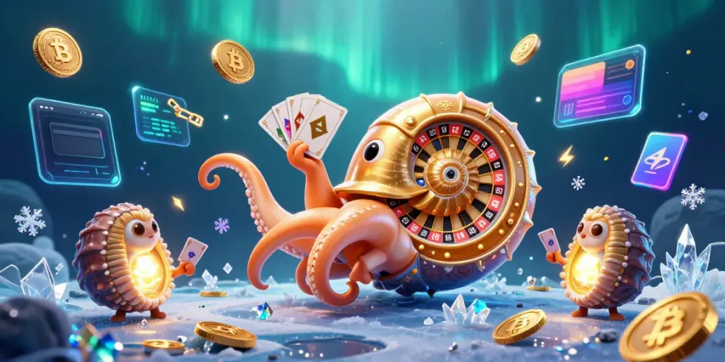 Engage with red 88's exhilarating casino environment, showcasing a giant nautilus roulette wheel alongside glowing ammonites.
