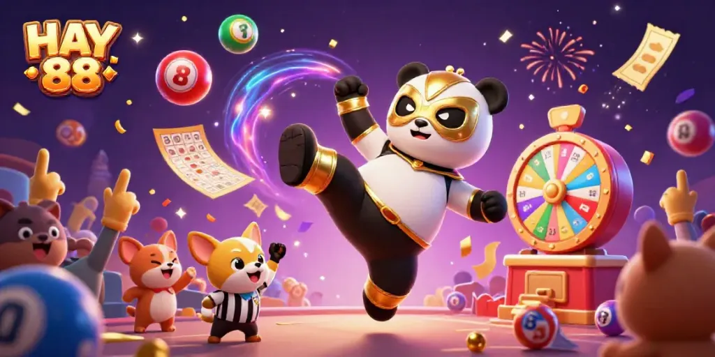 Experience the excitement of HAY 88 with animated characters and vibrant casino elements in action.
