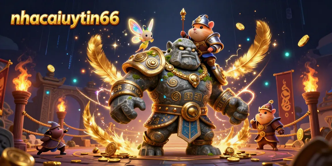 Engage with nhacaiuytin66's dynamic casino scene featuring fantasy characters in action.