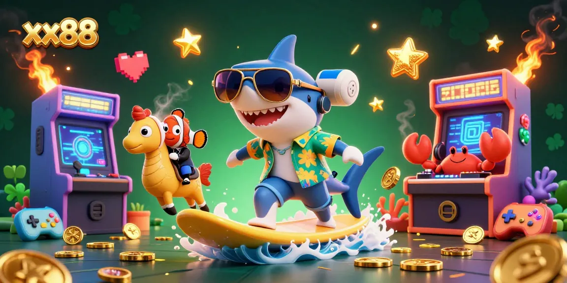 Experience thrilling gameplay at xx88 with a vibrant illustration featuring playful casino elements.