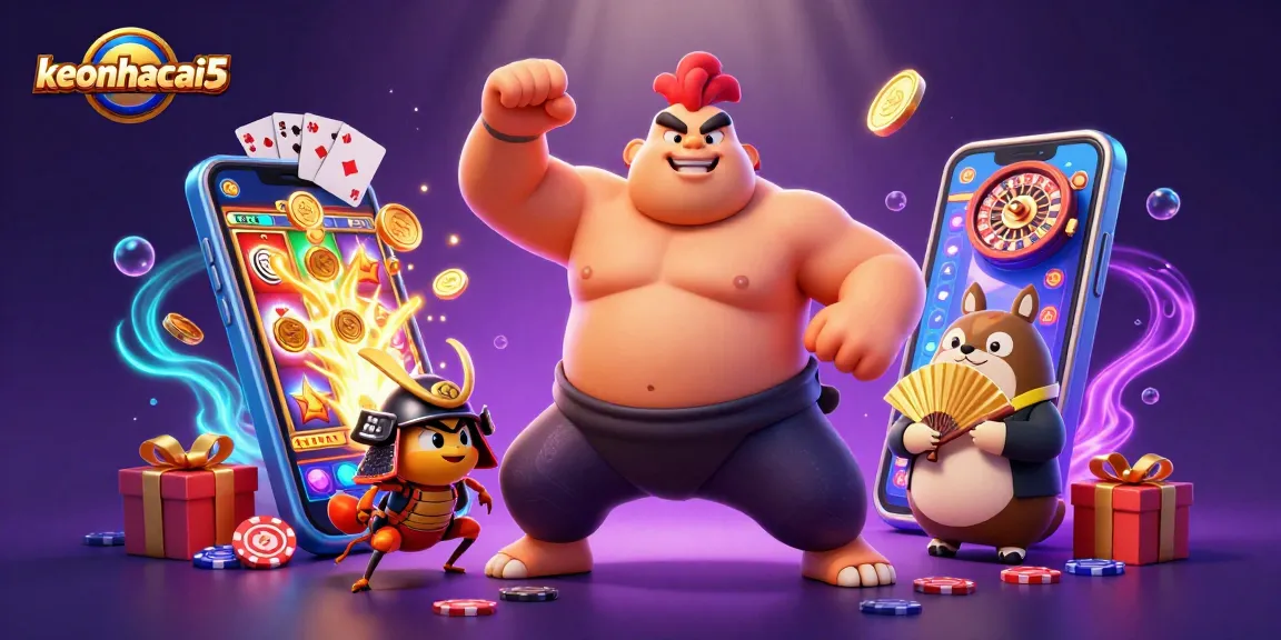 Engage with keonhacai5 as a powerful sumo rooster shows off gaming excitement