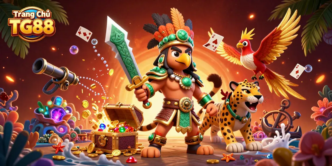 Experience thrilling gameplay at Trang Chủ TG88 with vibrant 3D characters and casino elements.