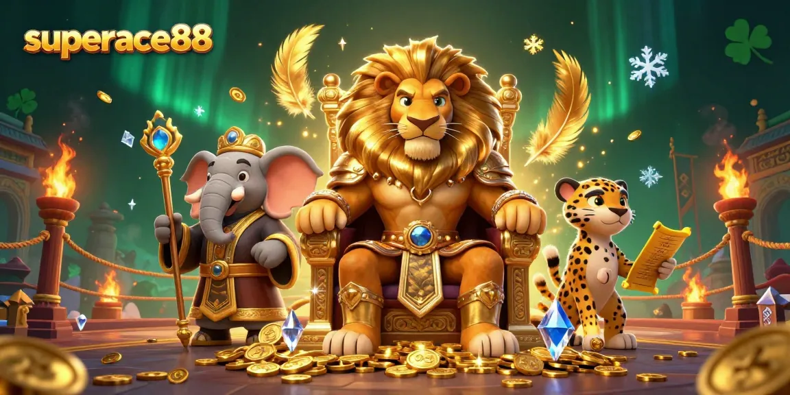 Experience thrilling gaming action with superace88 at this vibrant casino illustration.