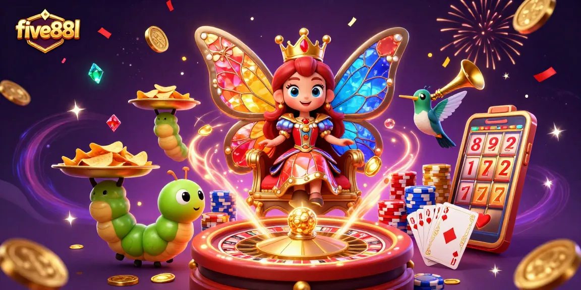 Experience the thrilling five88l casino adventure with vibrant characters and sparkling elements.