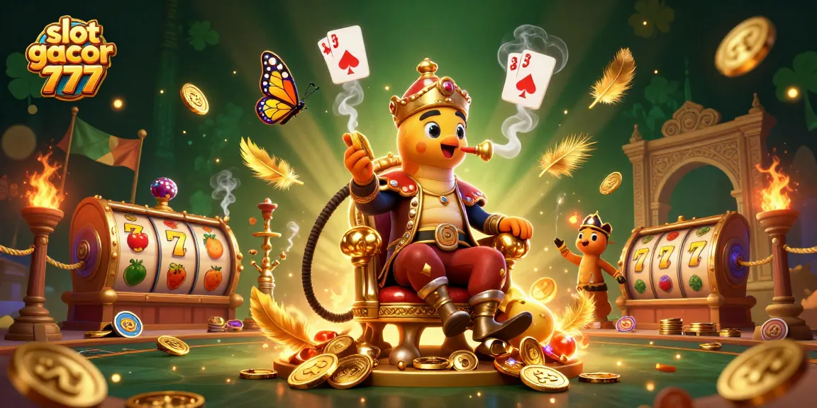 Bermain slot gacor 777 dengan karakter kartun di dunia kasino penuh warna.