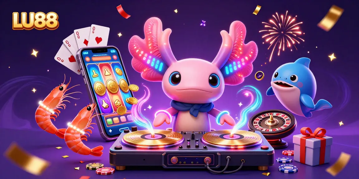 Experience winning with LU88 in a vibrant 3D casino scene featuring lively characters and exciting gaming elements.
