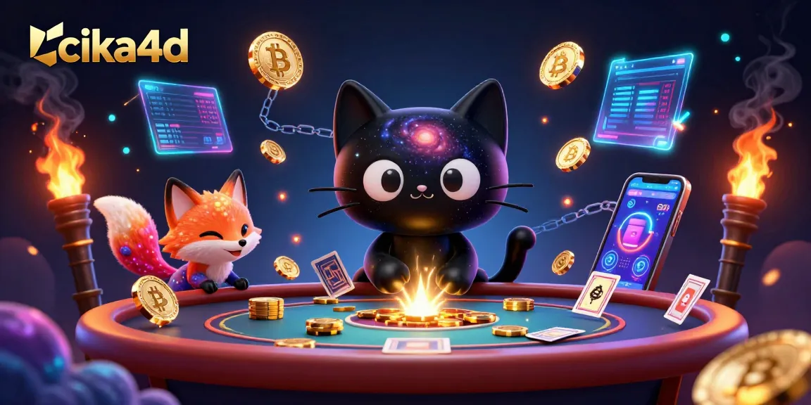 Experience thrilling gameplay with cika4d at a cosmic casino featuring a black hole cat and colorful elements.