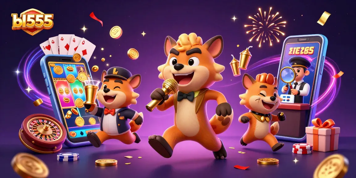Experience the vibrant bl555 casino world with animated hyenas at play and exciting game elements.