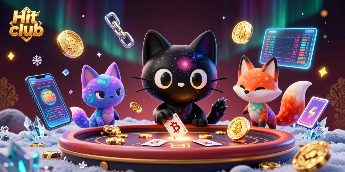 Engage with the vibrant Hit club casino experience as the black hole cat pulls in golden chips.