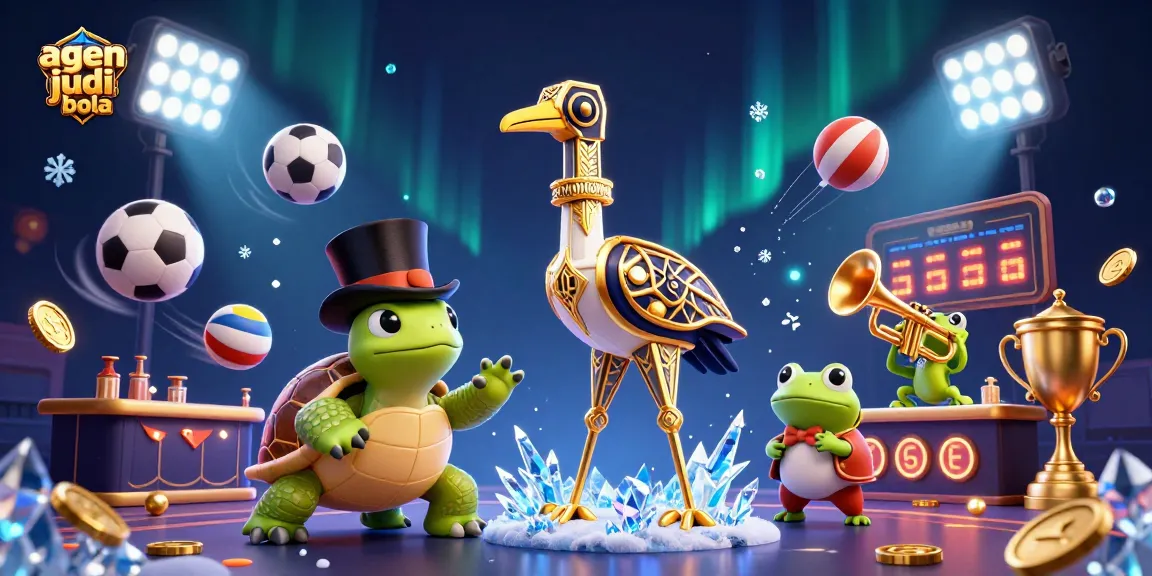 Engage with agen judi bola through an interactive sports betting scene featuring lively characters and dynamic elements.