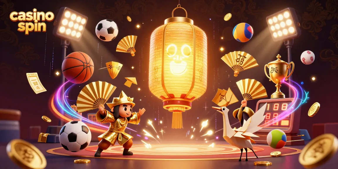 Experience the excitement of casino spin with a vibrant night market scene filled with golden elements and dynamic sports symbols.