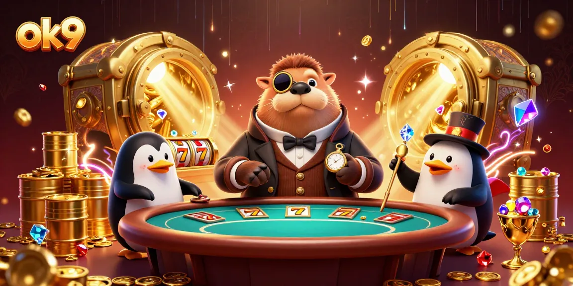 Play exciting games at ok9 with a jolly walrus, a penguin dealer, and a bluffing pufferfish.