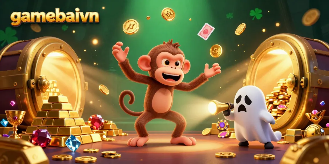 Engage in poker play with gamebaivn's immersive haunted casino scene featuring gold coins and dynamic characters.