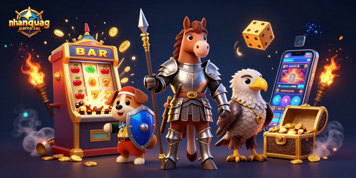 Experience thrilling strategies with nhanquagamebai in this vibrant casino-themed illustration